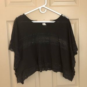 Free People Lace Trim Tee